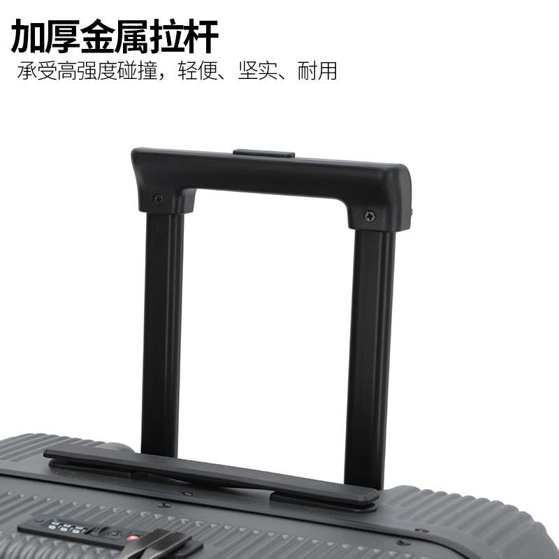 罗恩Ronoen多功能杯架侧开盖铝框登机箱20寸行李箱大容量旅行箱24寸高颜值男女学生密码箱可充电皮箱子商务拉杆箱硬图片