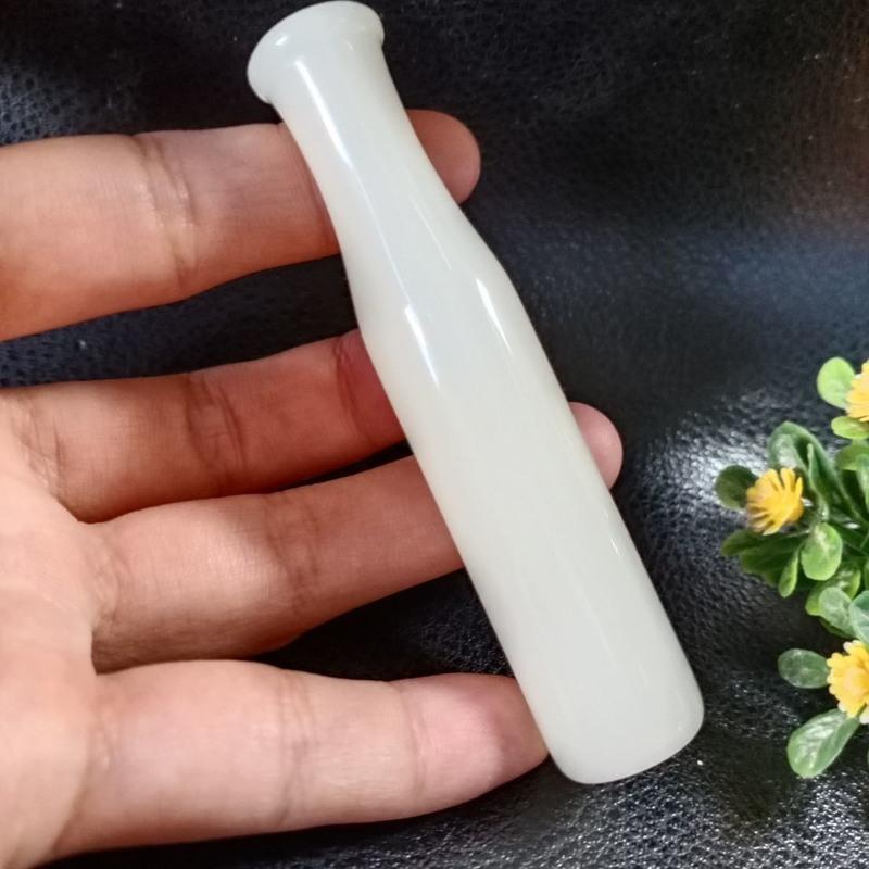 新疆和田天然玉石烟嘴白玉烟嘴旱烟嘴男士烟具男款文玩旱烟