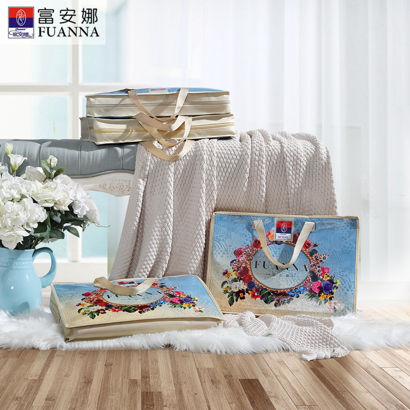 富安娜(FUANNA)家纺床上用品婚庆套件床单四件套1.5米提花床品套件1.8米双人 爱的华尔兹