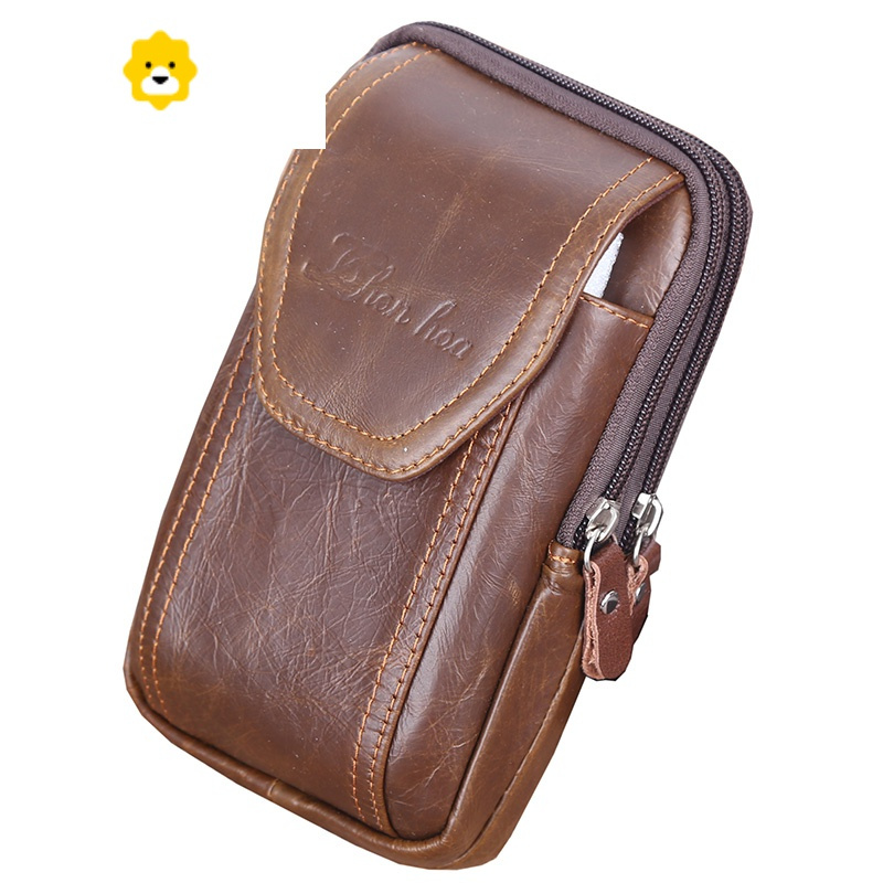 fenghou腰包男士手机包55寸65寸竖款小挂包三层腰带包商务便携