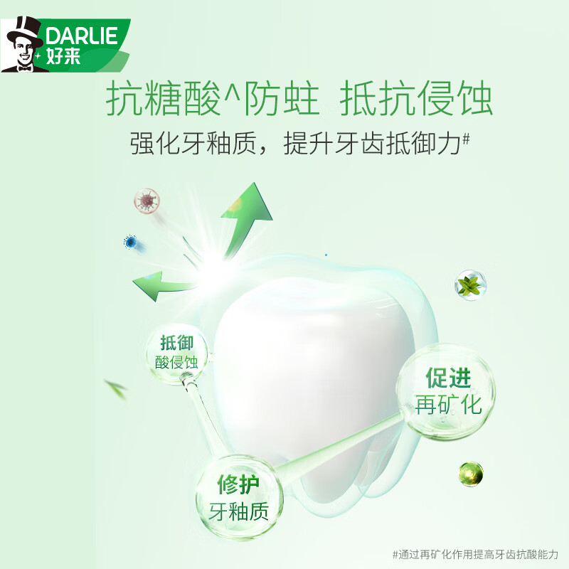 DARLIE好来(原黑人)茶倍健龙井绿茶牙膏清新口气 护龈健齿 4支共480g高清大图
