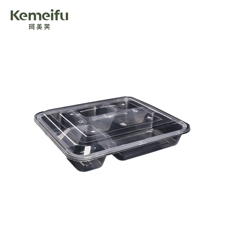 珂美芙 食品级加厚餐盒一次性餐盒 五格 个高清大图