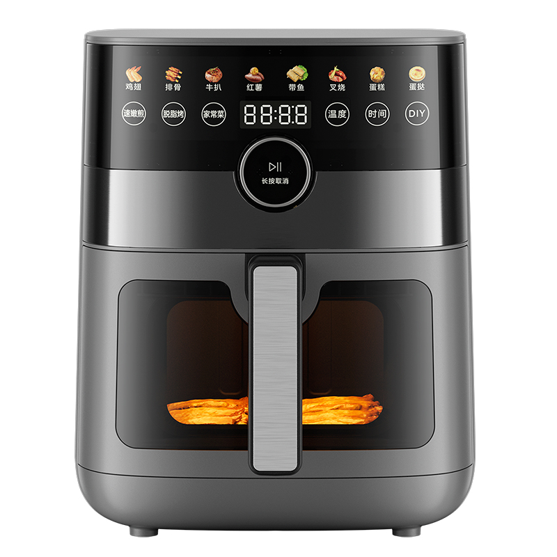 美的(Midea)空气炸锅炎烤系列家用6.5L不用翻面智能可视电炸锅无油低脂薯条机 MF-KZC6584