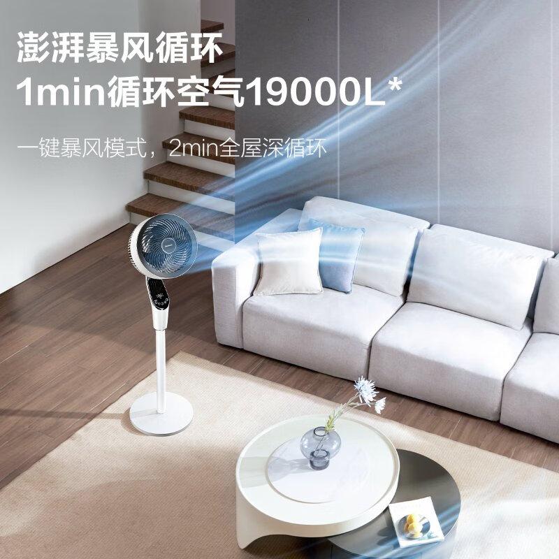 艾美特2024新款天鹅空气循环扇落地循环扇家用大风量电风扇升级加高加大静音柔风落地扇台立落三用高清大图
