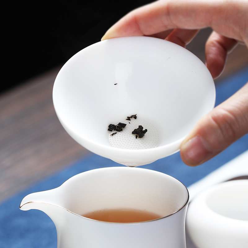 MULTIPOTENT羊脂玉中国白手绘整套功夫茶具套装茶壶茶杯 精美伴手礼盒套装高清大图