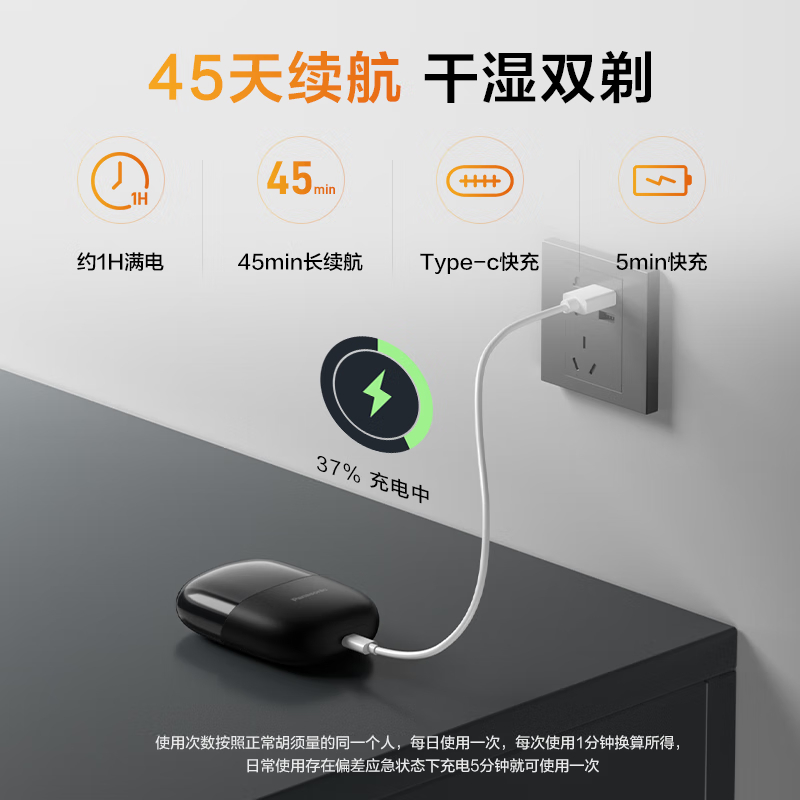松下剃须刀便携款mini小方盒 黑色ES-CM20-K405高清大图