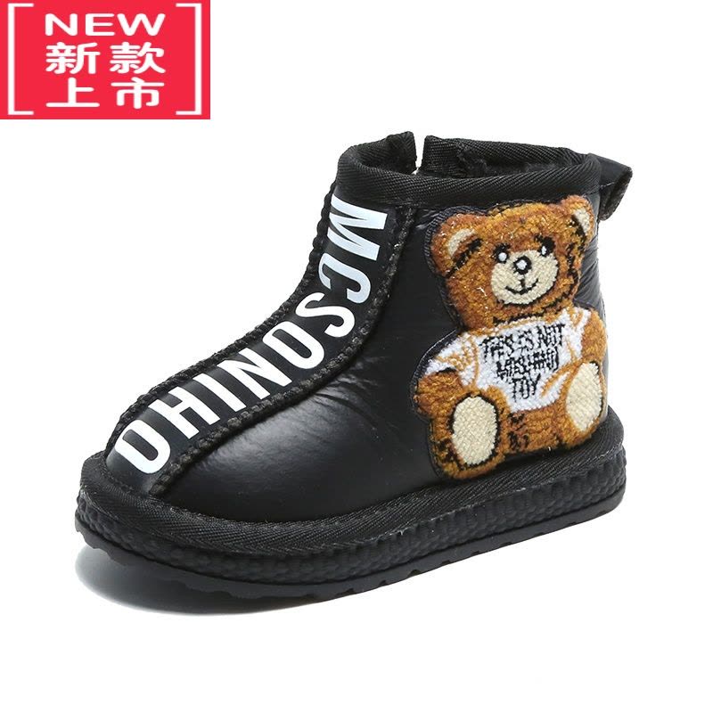 可莉允男童雪地靴2022冬季新款保暖女童棉靴冬鞋儿童棉鞋加绒加厚短靴潮图片