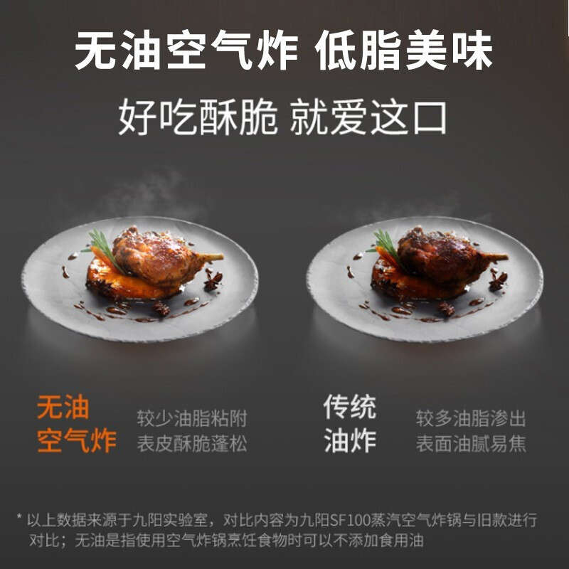 九阳(Joyoung)九阳空气炸锅家用多功能智能可视机身可拆洗电炸锅蒸烤炸一体机电饭锅KL40-SF100