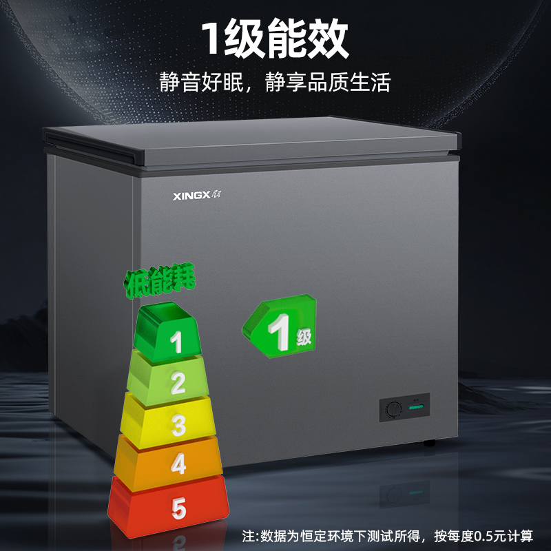 星星(XINGX) 300L 家用冷柜 卧式冷柜 冷藏冷冻转换柜 安全圆角 微霜系统 节能省电 BD/BC-300R
