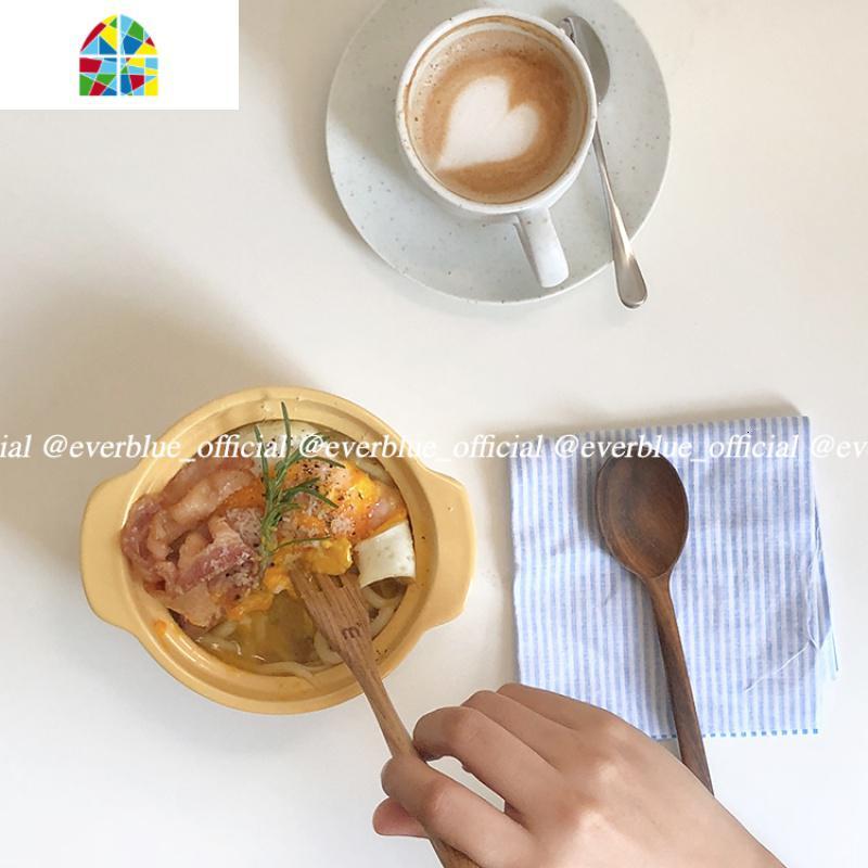 everblue 陶瓷早餐碗燕麦碗 纯色加厚烤碗米饭碗375ml FENGHOU 蓝lue明显瑕疵