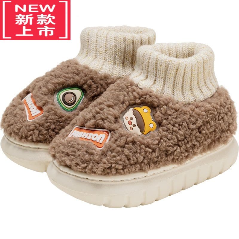 可莉允儿童棉拖鞋冬季室内包跟防滑毛拖鞋男童女童可爱家居小童宝宝棉鞋图片