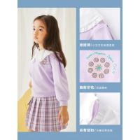 [1件3折价:51]moomoo童装女童卫衣春秋新款娃娃领杜邦索罗娜面料文艺打底衫