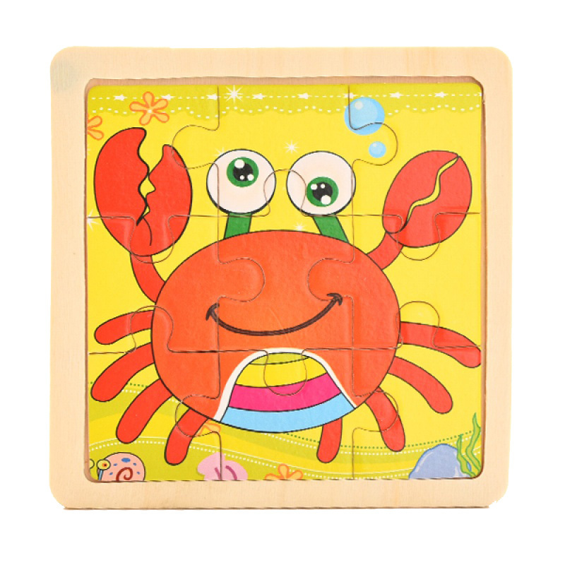 兔小宝拼插玩具 儿童卡通动物拼图创意宝宝幼儿园木质拼版亲子玩具