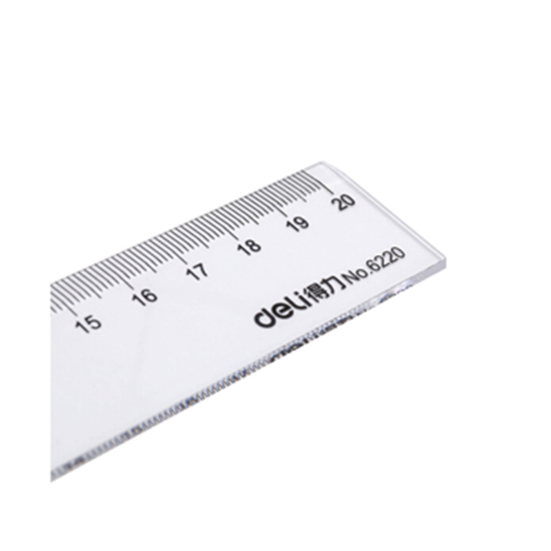得力(deli)20cm直尺测量绘图尺子办公用品6220