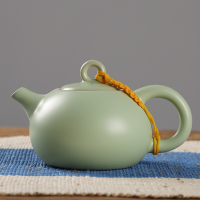 常生源 功夫茶具套装 仿宋汝窑开片 茶壶茶杯陶瓷茶漏整套 泡茶器 福星高照套组