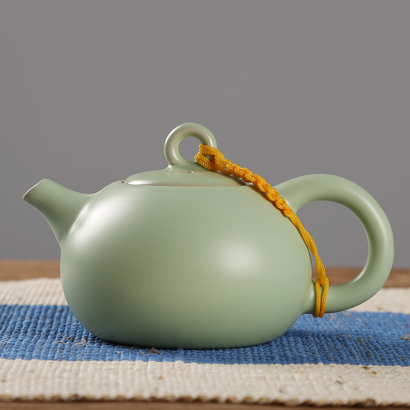 常生源 功夫茶具套装 仿宋汝窑开片 茶壶茶杯陶瓷茶漏整套 泡茶器 福星高照套组
