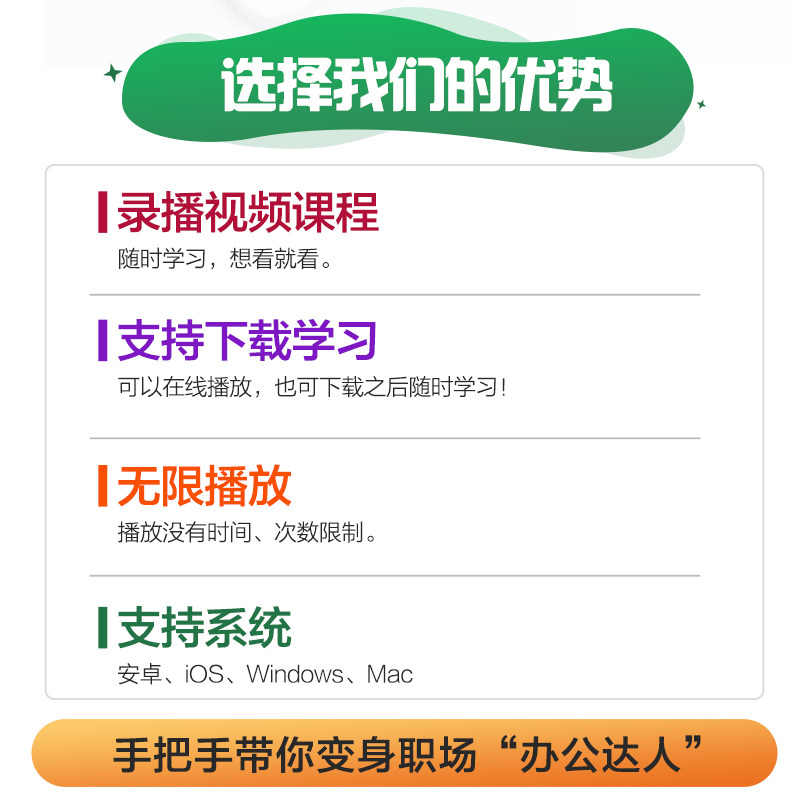 [正版]excel速成班office教程零基础办公软件视频学习课程