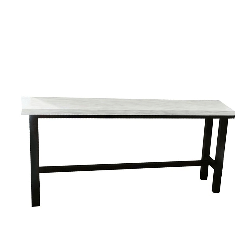 华夏京铁城 高脚桌 岩板台面钢制脚架 米高清大图