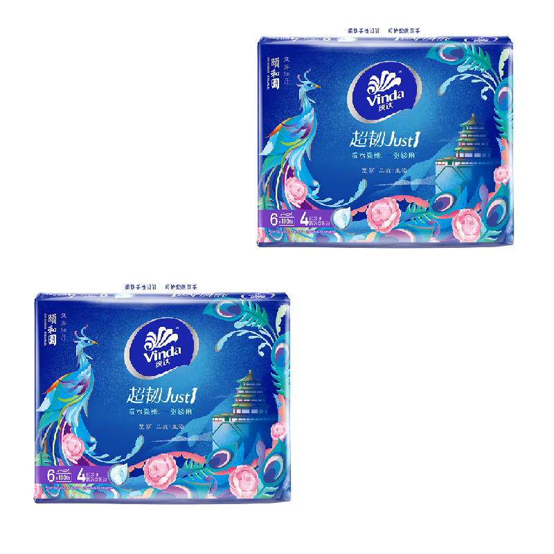 维达(Vinda) 抽纸 超韧颐和园联名4层100抽6包小规格面巾纸卫生纸巾 新旧混发