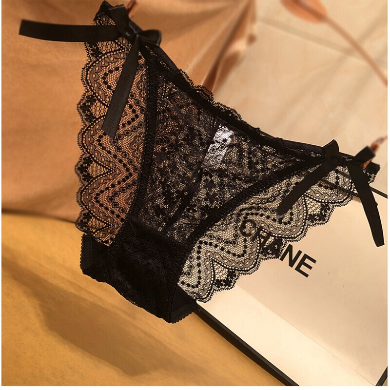 波迷娜bomina大码胖妹妹内裤欧美蕾丝蝴蝶结低腰三角裤头女网纱女士