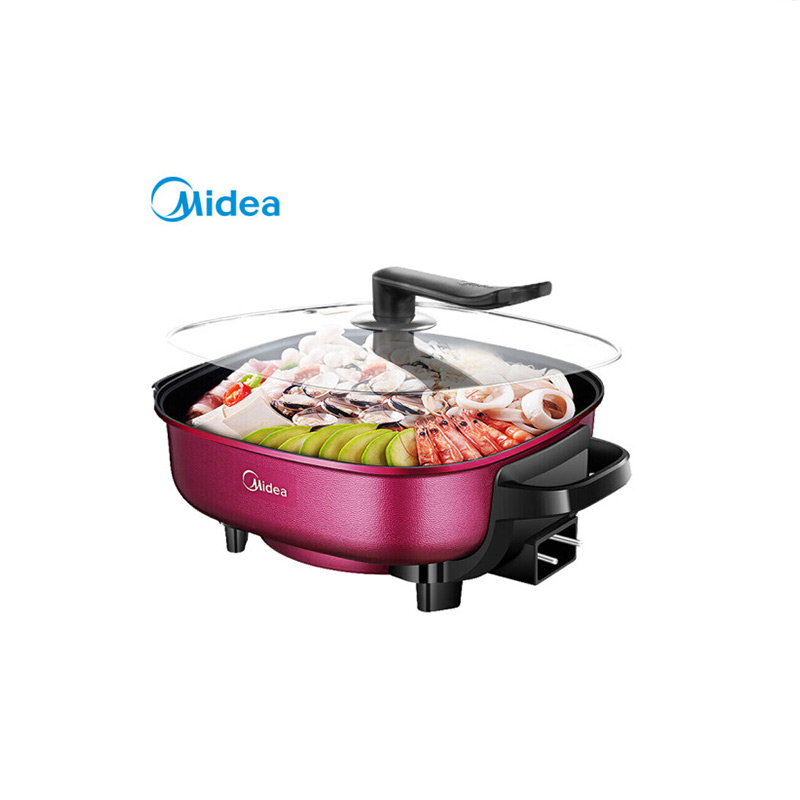 美的（Midea）多用途锅电火锅电煮锅6L大容量电热锅电炖电炒锅可煎烤 绛紫时尚配色MC-LHN30D