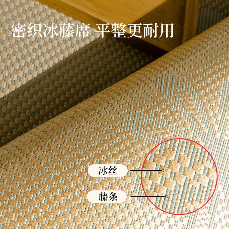 家柏饰(CORATED)藤席冰丝凉席三件套1.8m床双人夏季可折叠1.5米冬夏两用席子2.0高清大图