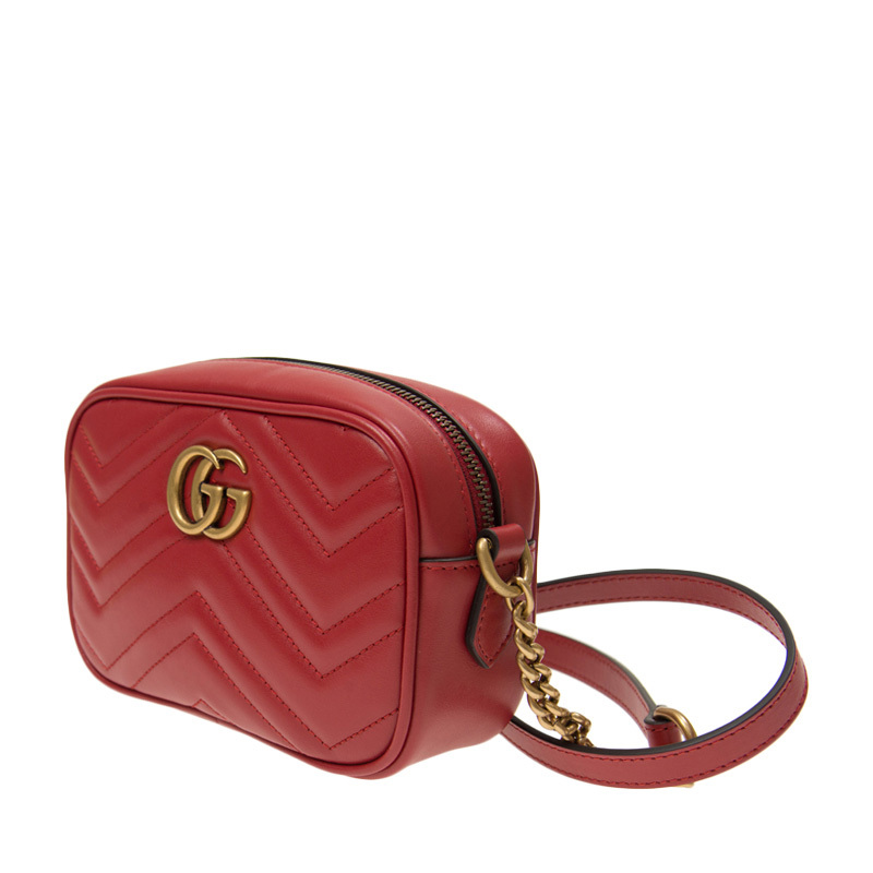 GUCCI 古驰 女士红色小号绗缝肩背包 447632-DTD1T-6433