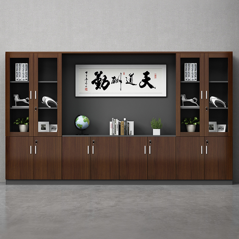 文件柜资料柜木质老板书柜板式符象档案储物收纳柜办公室背景文件柜子