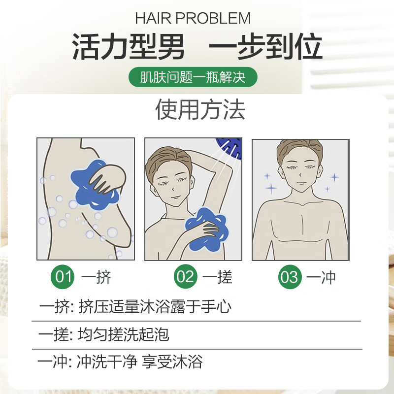 锐步(REEBOK)男士沐浴露-活力1000ml-RBK0101100003