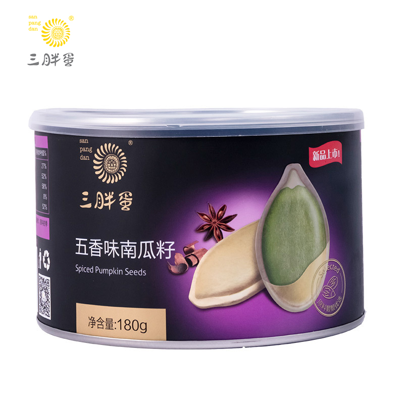 三胖蛋 五香味南瓜子 180g/罐装 炒南瓜子坚果炒货休闲办公室零食南瓜籽