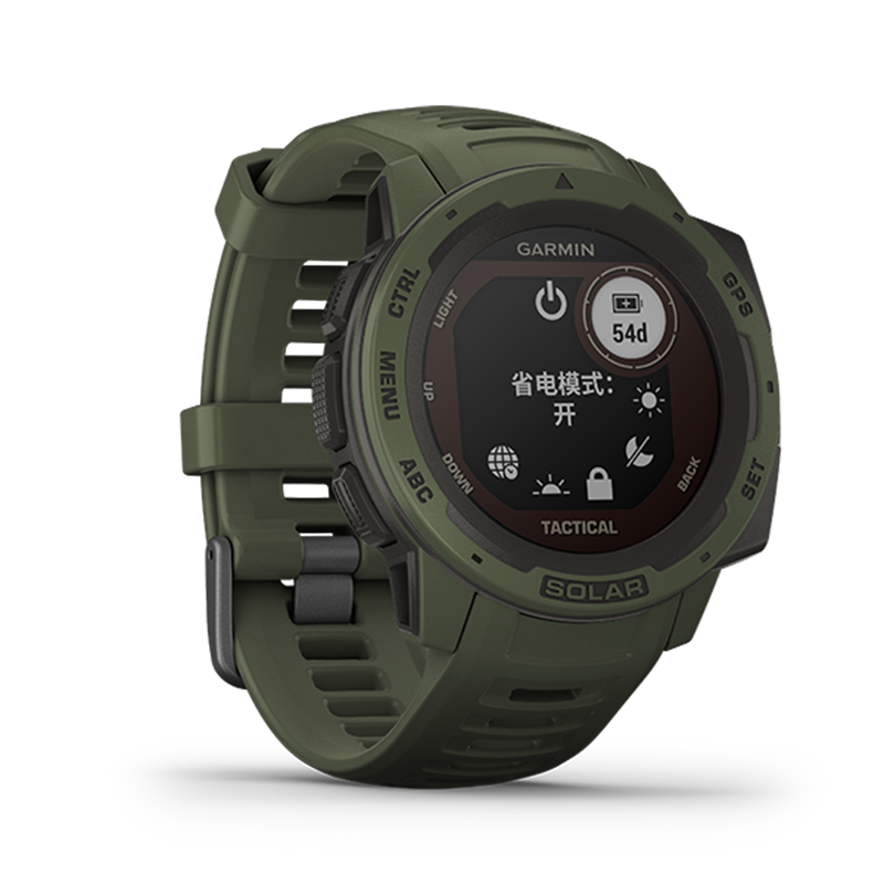Garmin佳明 instinct 本能光动太阳能运动智能手表户外GPS血氧登山腕表 太阳能战术版 丛林绿