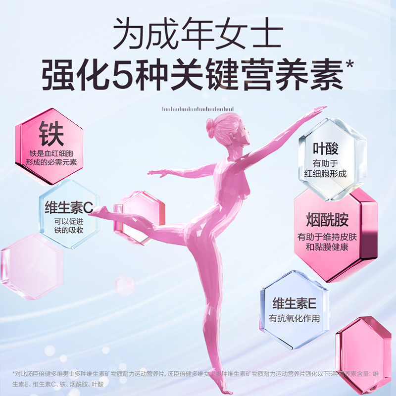 汤臣倍健多维女士粉光瓶果蔬复合多种维生素含铁vcve正品旗舰店