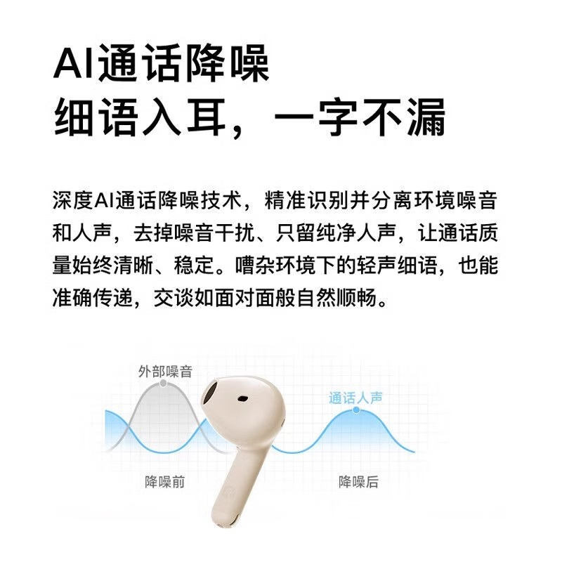 EDIFIER/漫步者 XS1 真无线蓝牙耳机半入耳式迷你久戴不痛男女士2023新款 烟灰粉色高清大图