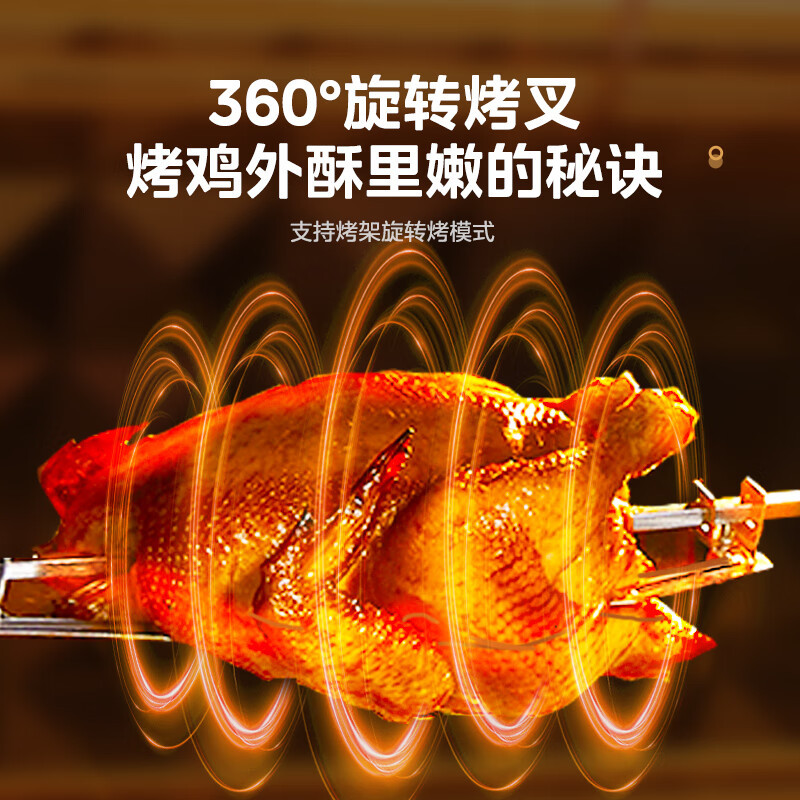 美的(Midea)家用多功能风炉电烤箱40L大容量/四面搪瓷/热风循环/空气炸锅烤箱一体机PT4012W二代高清大图