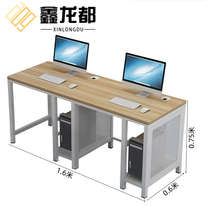 鑫龙都电脑桌双人张高清大图