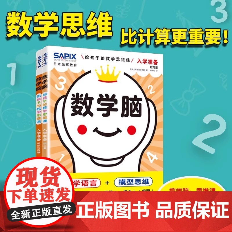日本光辉教育 数学脑 给孩子的数学思维课 全2册 数字图形入门特训数学思维比计算小学生课外阅读逻辑思维训练数学启蒙