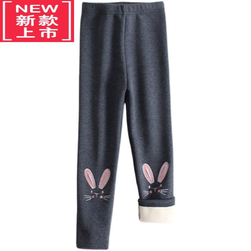 可莉允女童秋冬季打底裤加绒加厚外穿一体绒2021新款裤子修身保暖裤图片