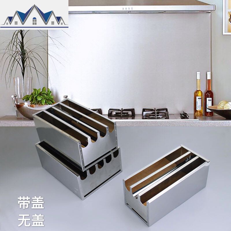 不锈钢刀架厨房带盖刀箱厨房置物架有盖刀箱酒店大刀座菜刀盒商用 三维工匠高清大图