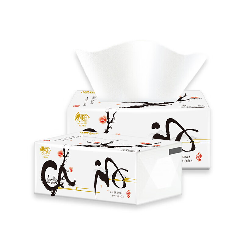 心相印 抽纸 商用中国风系列3层100抽 4包*6提纸巾(24包)DT100高清大图