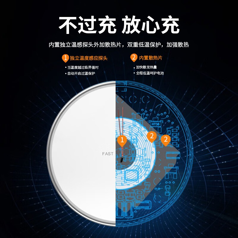 ZNNCO 苹果无线充电器手机适用iPhone14ProMax/13/12mini/11/xs华为小米无线充电板高清大图