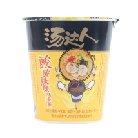统一汤达人方便面杯装整箱83g*12杯酸酸辣辣豚骨拉面桶装泡面速食