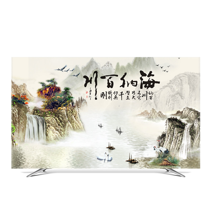 京城派 电视罩防尘罩套简约现代曲面电视机罩挂式液晶客厅37英寸39寸盖布 049海乃百川 37-39寸(93*60cm)高清大图