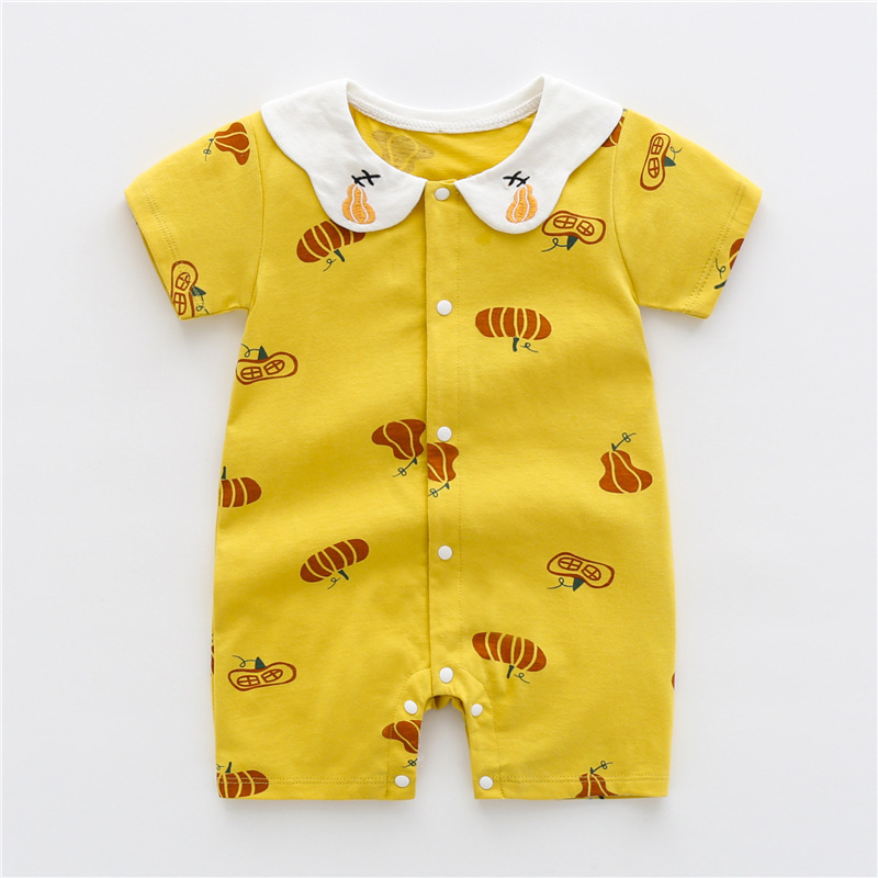 夏季薄款宝宝纯棉短袖哈衣男童女幼儿新生儿婴儿衣服夏装爬服睡衣kids