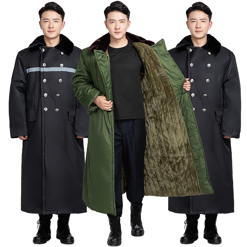 魅扣军棉大衣男冬季长款防寒加厚东北棉袄冷库防寒中长款劳保保安棉服