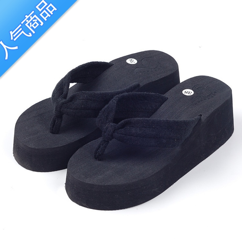 SUNTEK[天天特价]松糕厚底高跟凉拖鞋 夏季可爱女拖鞋夹角人字拖鞋