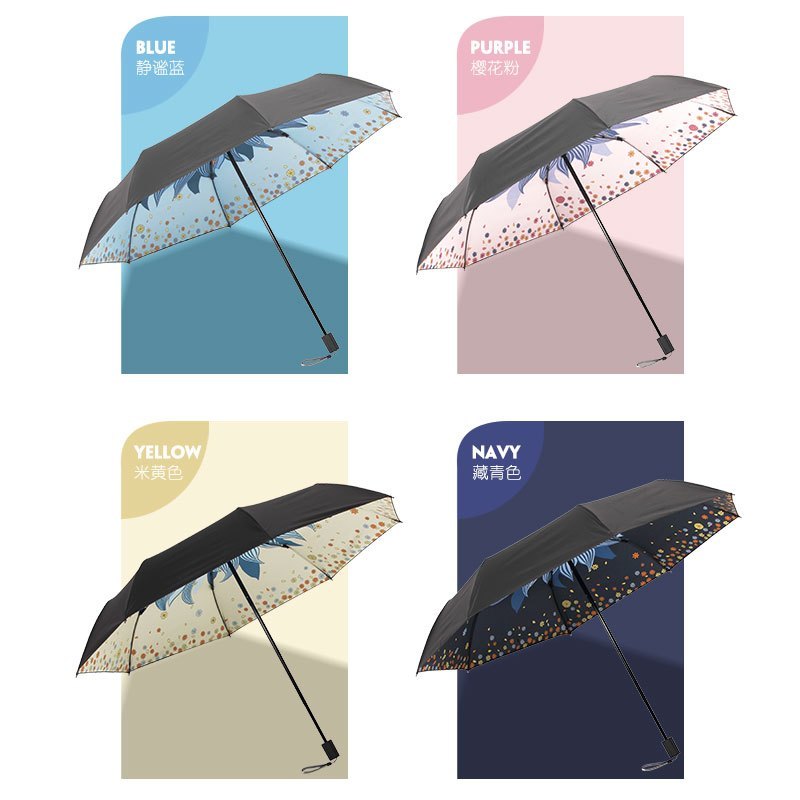 防晒防紫外线黑胶遮阳折叠便携太阳伞晴雨两用伞女 伞