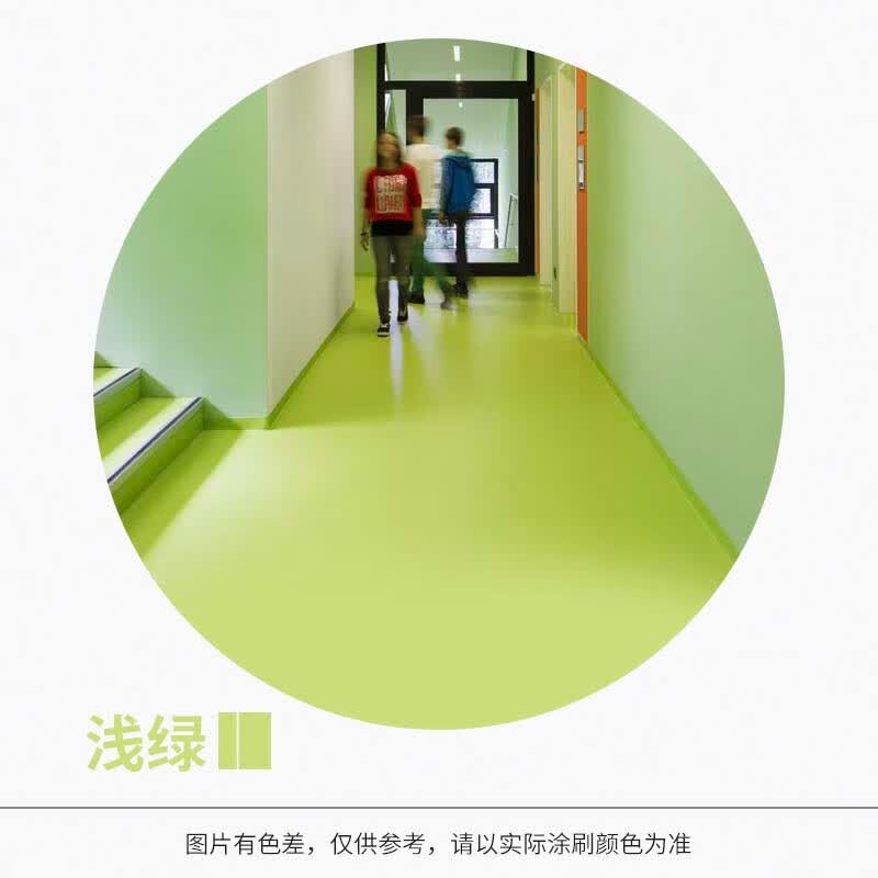 千居美 水性地坪漆 水泥地面漆耐磨室内外耐候防水防滑油漆非自流平环氧地平漆 浅绿50㎡套装(底+面+清)高清大图