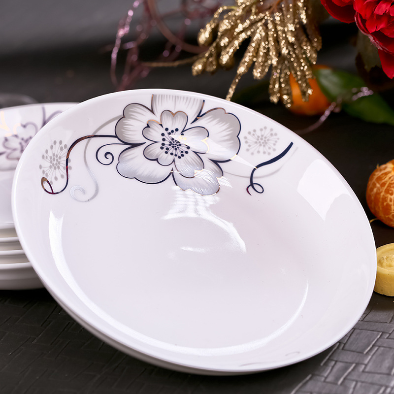 DAIRYQUEEN景德镇20头简爱世家简约欧式家用骨瓷餐具碗碟套装套装餐具碗碟盘勺子家用套装高清大图