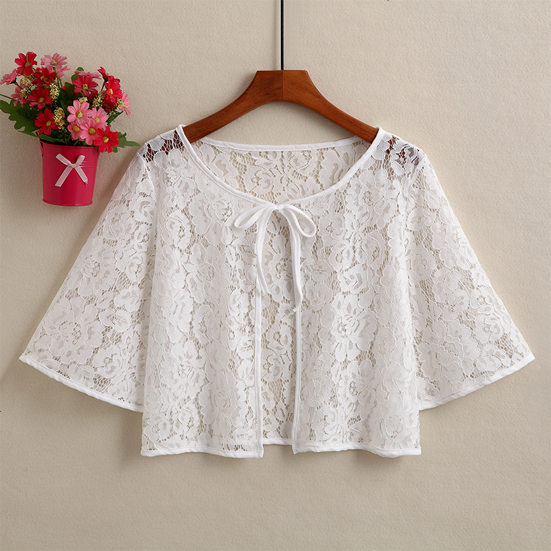 夏季短款披肩吊带裙外搭小披肩防晒披肩女防紫外线打结开衫披肩 参数