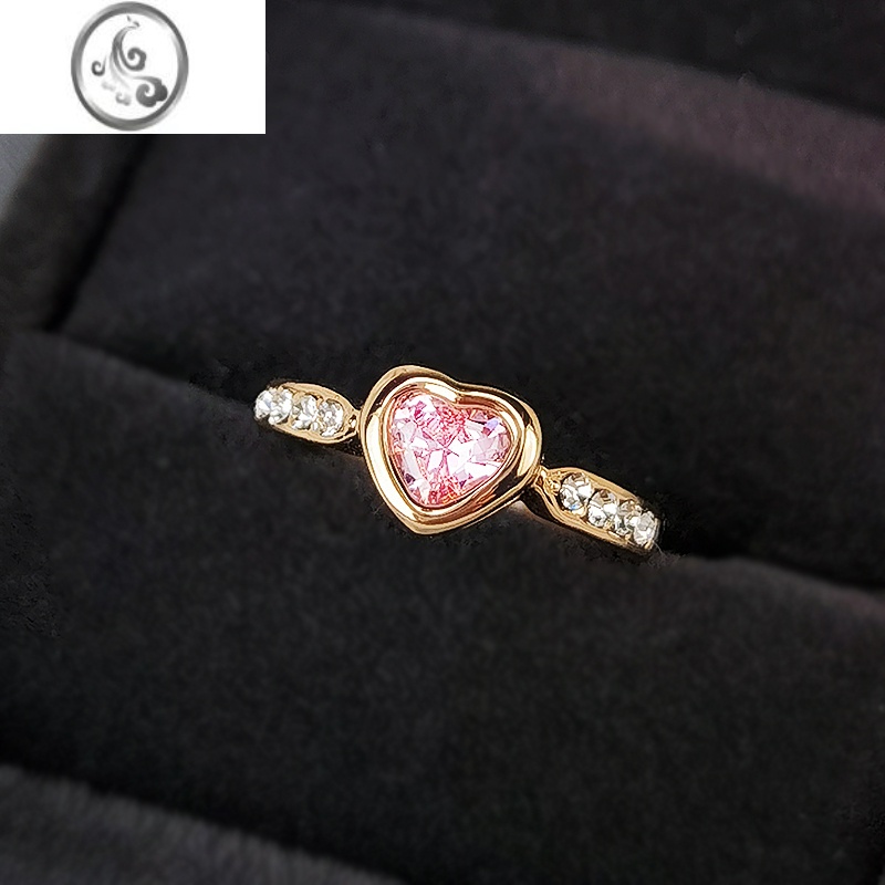 JiMi儿童小宝宝钻石宝石戒子可爱公主玩具女孩礼物镀金尾戒女童戒指